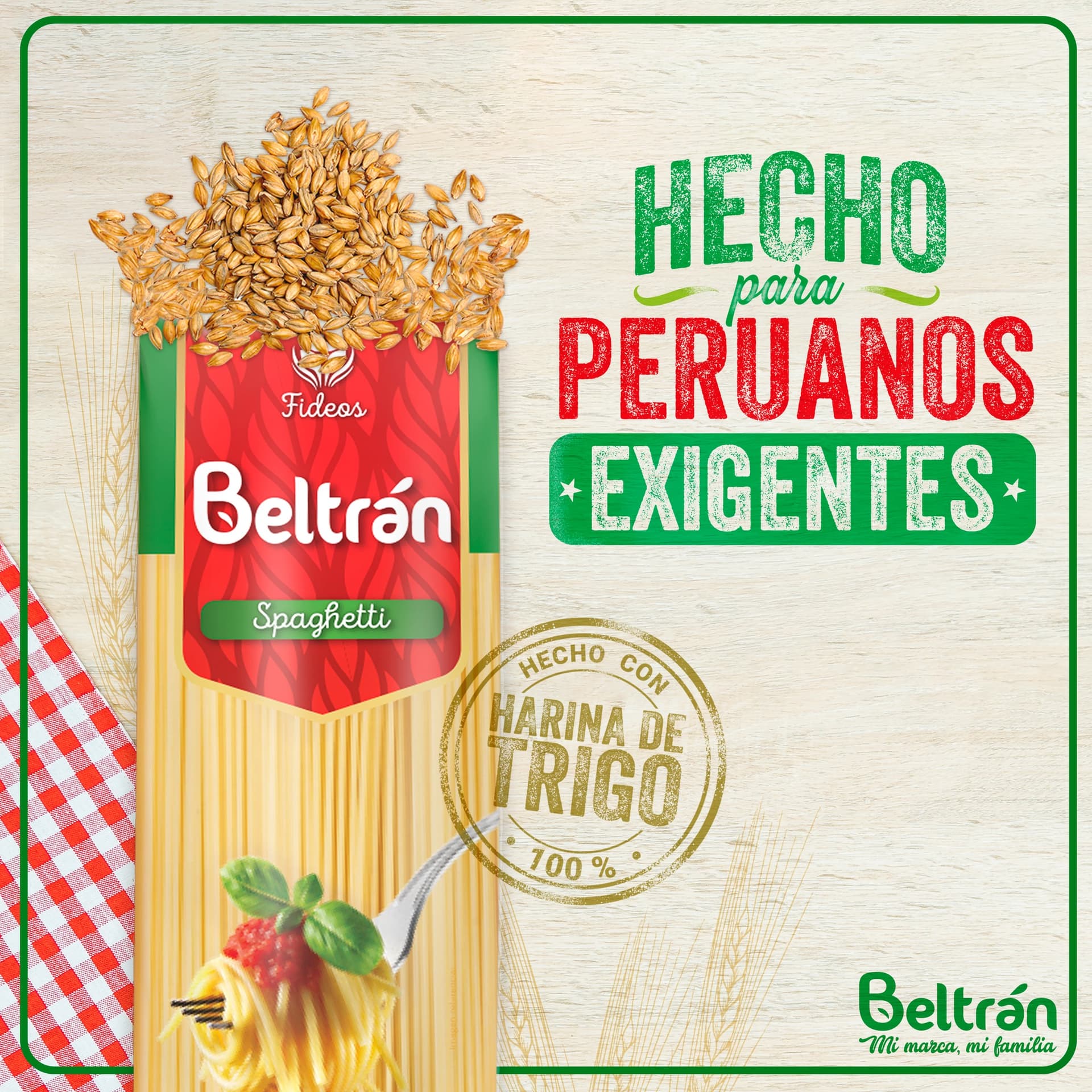 Spaghetti Beltrán, nutrición al 100%